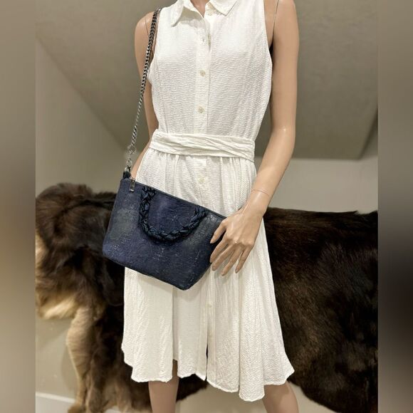 Multi Use Handmade Genuine Hair-On Calfskin & Braided Top Handle Bag/ Crossbody - Picture 10 of 16